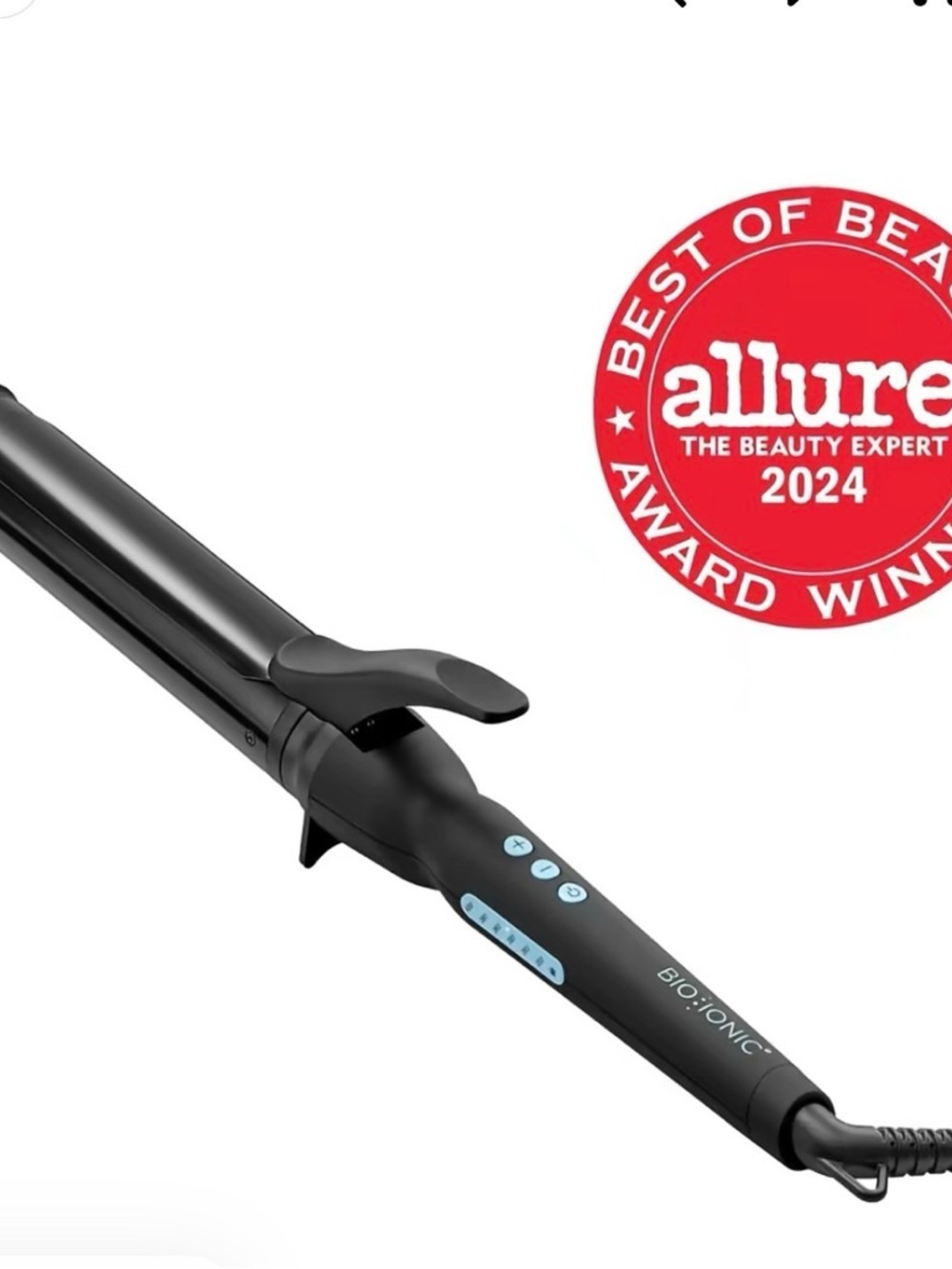 Bio Ionic Black Curling Iron with Digital Controls